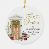 Illustration First Christmas in our new home Keramik Ornament (Vorne)
