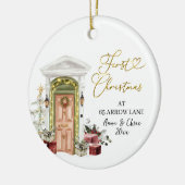 Illustration First Christmas in our new home Keramik Ornament (Links)