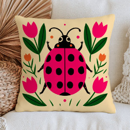 Illustration Floraler Käfer im Cottagecore-Stil mi Kissen
