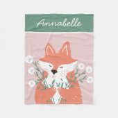 Illustration Fox Riechen Blume Personalisiert Fleecedecke (Vorderseite)