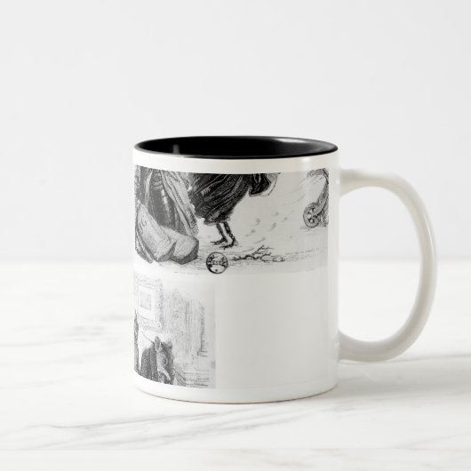 Illustration für 'den Wolf und das Lambb Zweifarbige Tasse (Rechts)