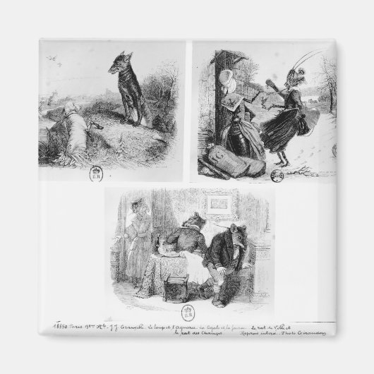Illustration für "Der Wolf und das Lamb" Magnet (Vorne)