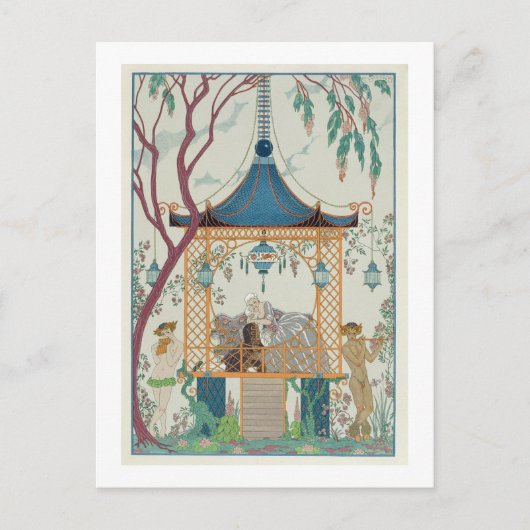 Illustration für "Fetes Galantes" von Paul Verlain Postkarte (Vorderseite)