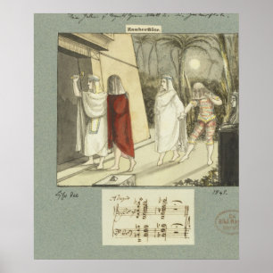 Illustration für Mozart "Zauberflöte", 1845 Poster