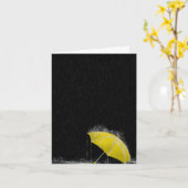 Illustration Gelber Schirm in Regen verloren Karte (Gelbe Blume)