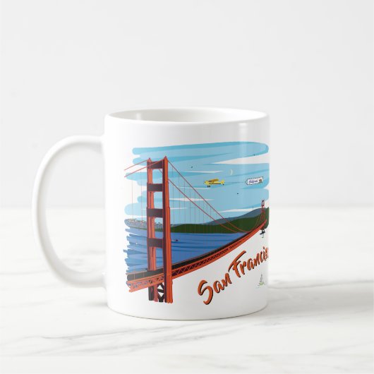 Illustration Golden gate bridges San Francisco Kaffeetasse (Links)