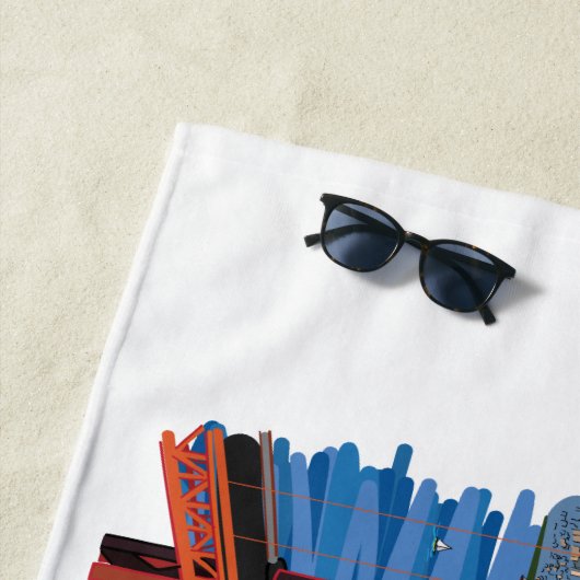 Illustration Golden gate bridges San Francisco Strandtuch (Beispiel)