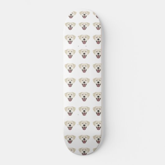 Illustration Golden Labrador Retriever with Smile Skateboard (Vorderseite)