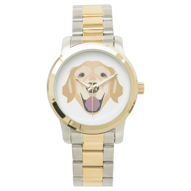 Illustration Goldener Retriever Armbanduhr (Vorderseite)