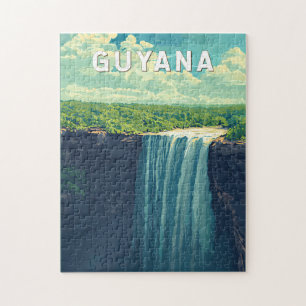 Illustration Guyana Reise Kunst Vintage Puzzle