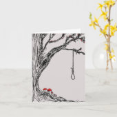 Illustration hangman's noose & mushrooms karte (Gelbe Blume)