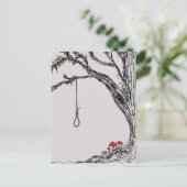 Illustration hangman's noose & mushrooms postkarte (Stehend Vorderseite)
