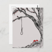 Illustration hangman's noose & mushrooms postkarte (Vorne/Hinten)