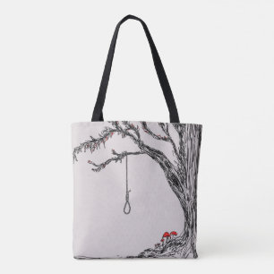 Illustration hangman's noose & mushrooms tasche