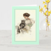 Illustration Harrison Fisher Karte (Gelbe Blume)