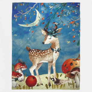 Illustration Herbst-Waldfreunde Fleecedecke