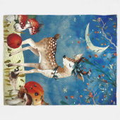 Illustration Herbst-Waldfreunde Fleecedecke (Vorderseite (Horizontal))