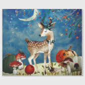 Illustration Herbst-Waldfreunde Geschenkpapier (Flach)