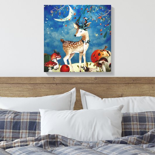 Illustration Herbst-Waldfreunde Leinwanddruck (Insitu (Schlafzimmer))