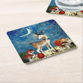 Illustration Herbst-Waldfreunde Rechteckiger Pappuntersetzer (angewinkelt)