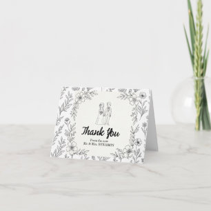 Illustration Hochzeit Danke für das Whimsical Paar