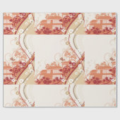 Illustration im Blumenhaus Swirl und Naturmuster Geschenkpapier (Flach)