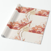 Illustration im Blumenhaus Swirl und Naturmuster Geschenkpapier (Ungerollt)