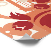 Illustration im Blumenhaus Swirl und Naturmuster Poster (Ecke)