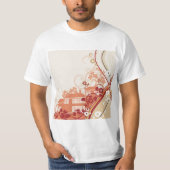 Illustration im Blumenhaus Swirl und Naturmuster T-Shirt (Vorderseite)