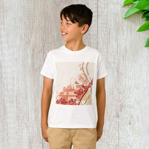 Illustration im Blumenhaus Swirl und Naturmuster T-Shirt