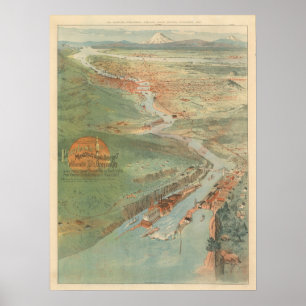 Illustration im Vintage-Stil aus Portland Poster