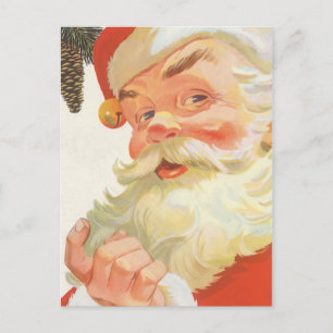 Illustration im Vintage-Stil: Weihnachtsmann Feiertagspostkarte