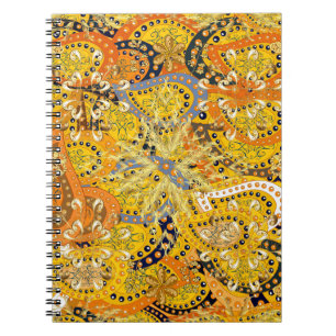 Illustration in gelben, orangen und braunen Farben Notizblock