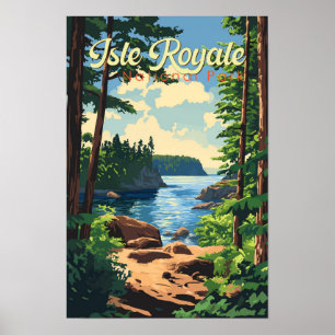 Illustration Isle Royale National Park Reise Kunst Poster