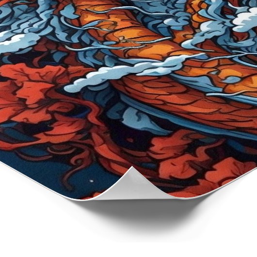 Illustration Japanischer Drachen Poster (Ecke)