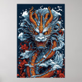 Illustration Japanischer Drachen Poster (Vorne)