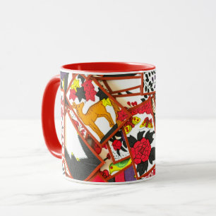 Illustration japanischer Spielkarten (Verschiedene Tasse