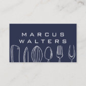 Illustration Kitchenware Blue Background Visitenkarte (Vorderseite)