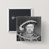 Illustration Königs Henry VIII Button (Vorne & Hinten)
