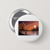 Illustration Landschaft Natur Moon und Hirsch Button (Vorne & Hinten)