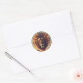 Illustration Lion Face Custom Runder Aufkleber (Umschlag)