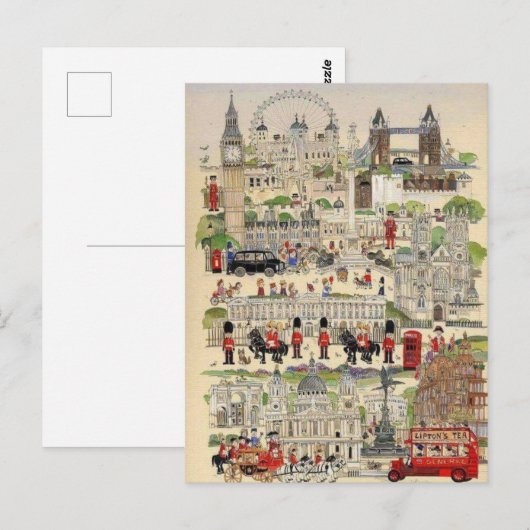 Illustration Londres Postkarte (Vorne/Hinten)