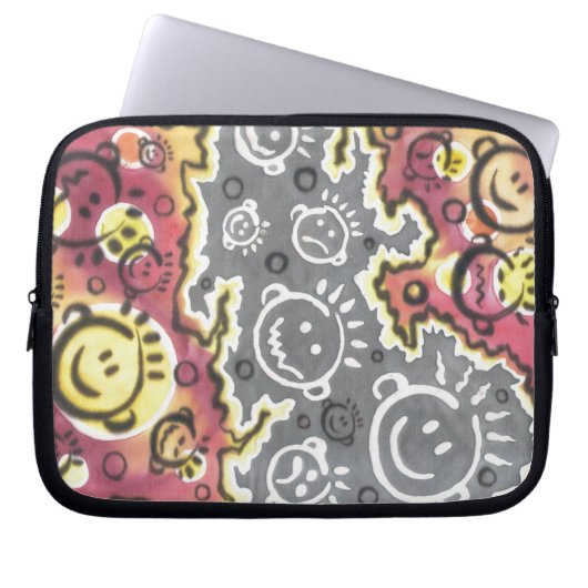 Illustration lustiger Cartoon Laptopschutzhülle (Vorderseite)