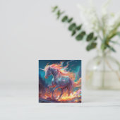 Illustration magischer Einhörner Quadratische Visitenkarte (Stehend Vorderseite)