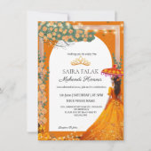 Illustration Mehendi Henna Indian Wedding Einladung (Vorderseite)