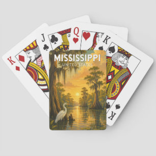 Illustration Mississippi Reise Kunst Vintage Spielkarten