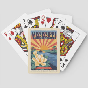 Illustration Mississippi State Reise Kunst Vintage Spielkarten