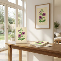 Illustration mit altmodischen violetten Blumen
