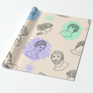 Illustration mit den Konturen der griechischen Sta Geschenkpapier