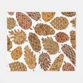 Illustration mit Kiefernzapfenmuster. Fleecedecke (Vorderseite (Horizontal))